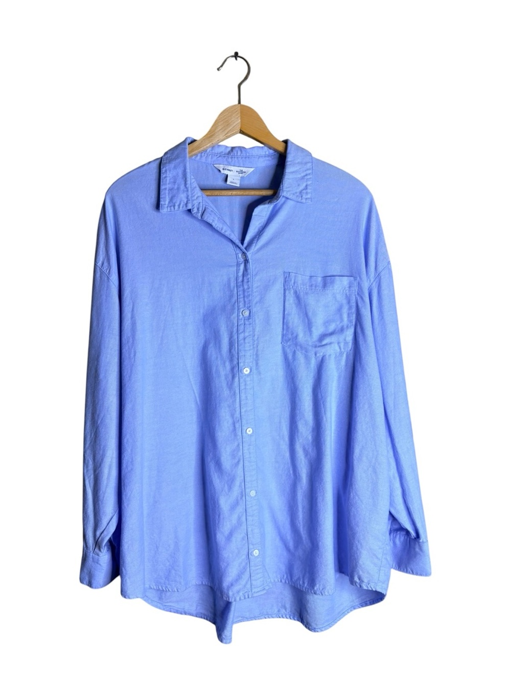 Old Navy The Boyfriend Shirt Light Blue Button-Down Large